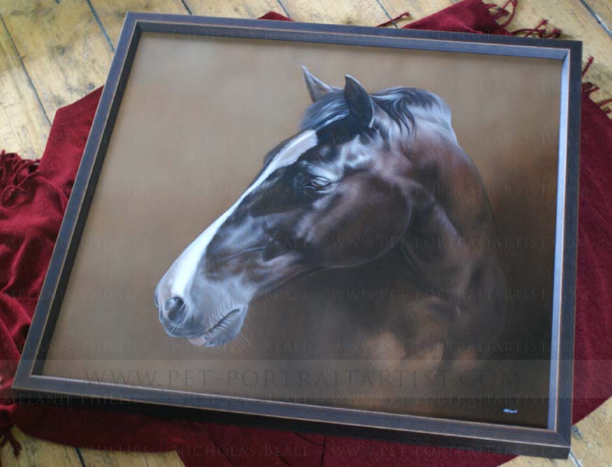 oil portrait horse on canvas