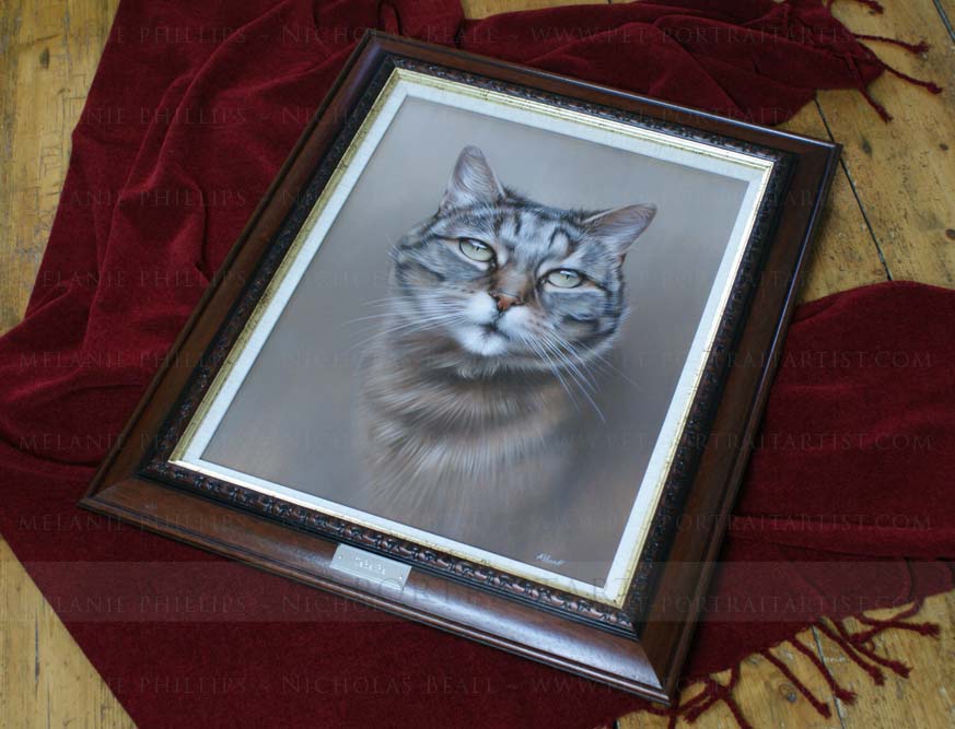 Cat Painting Oil framed