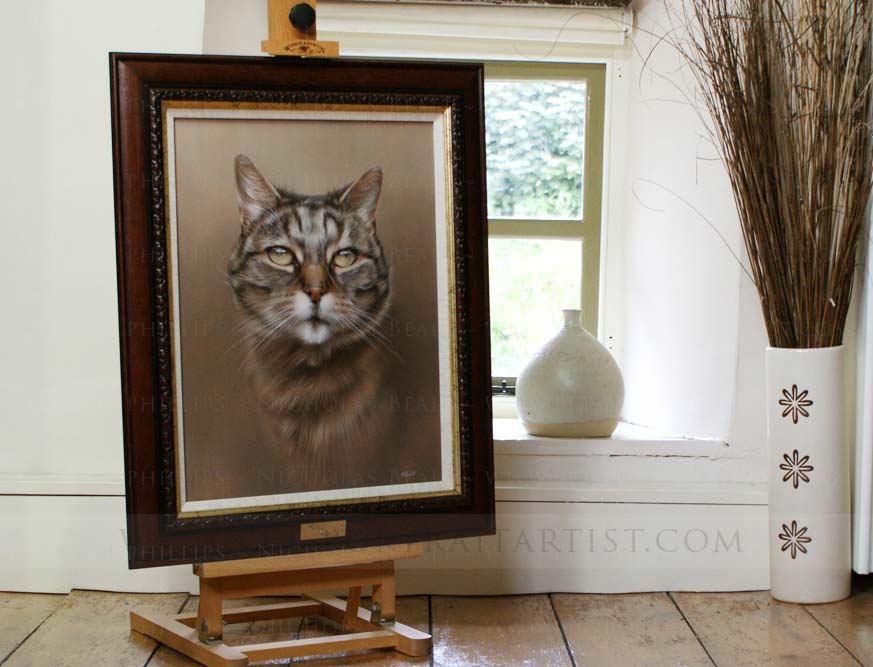 Cat Painting Oil framed