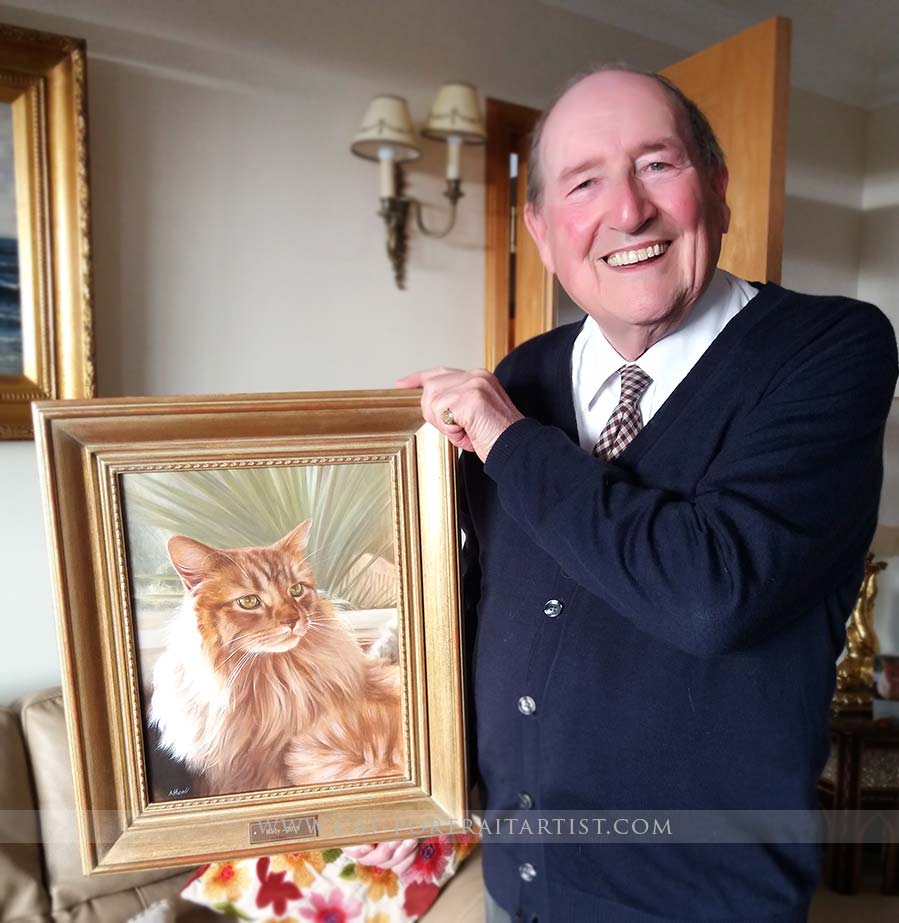 Cat Portrait with Happy Client