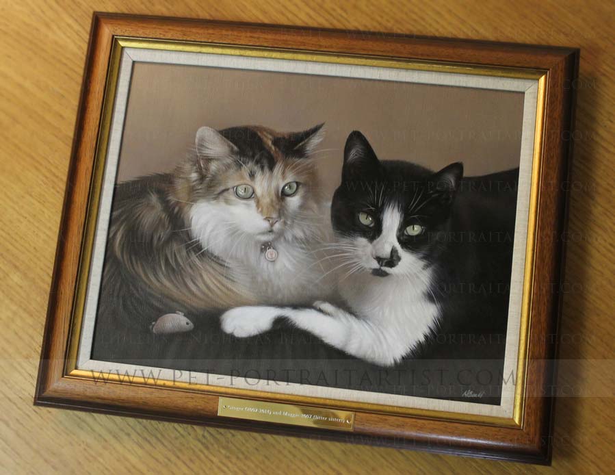 Cats Pet Portrait in Oils Framed