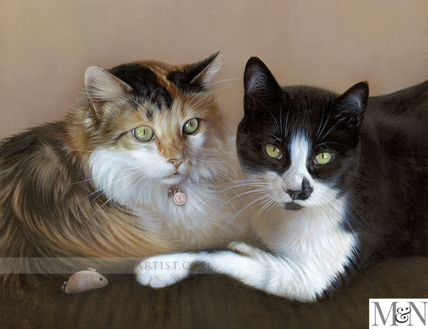 Cats Pet Portrait in Oils by Nicholas Beall