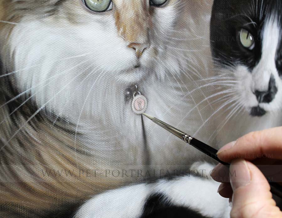 Cats Pet Portrait in Oils Close Up