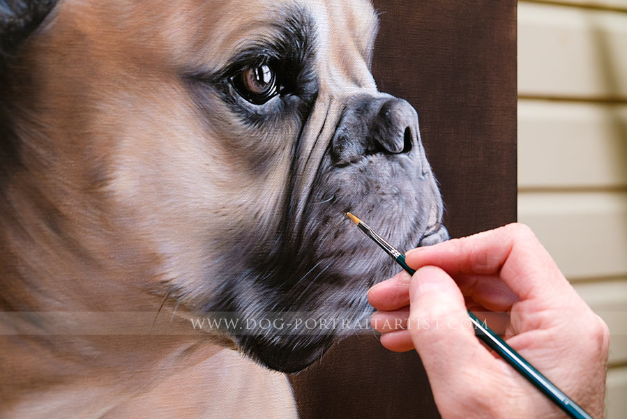 Dog Portrait Painting Framed