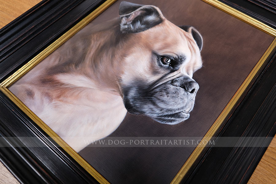 Dog Portrait Painting Framed