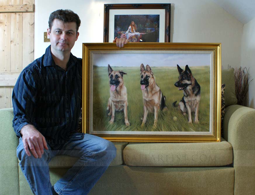 Nicholas with the German Shepherd Pet Portrait