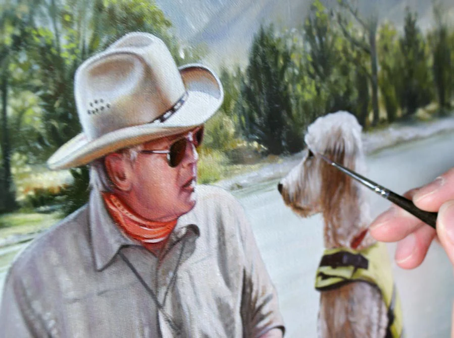 Final Touches – Man with Dog Landscape