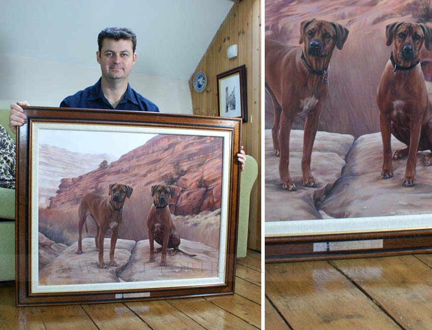 Nicholas with the oil painting in our old studio