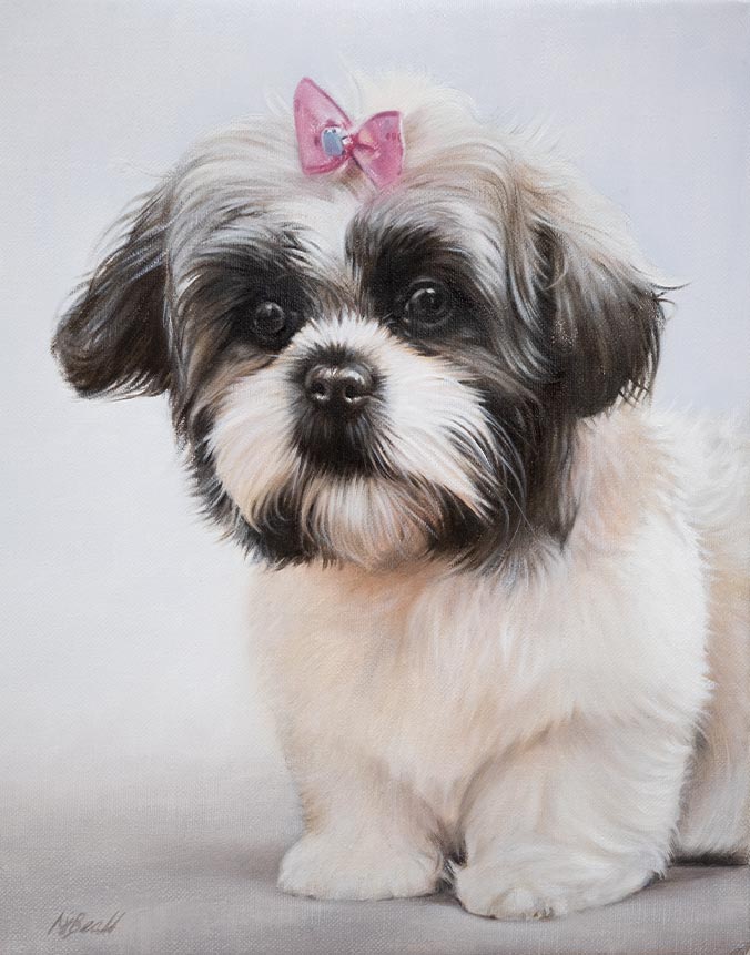 Oil painting of a cute dog