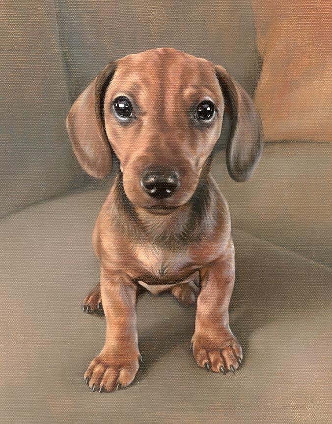 Oil painting of a dog