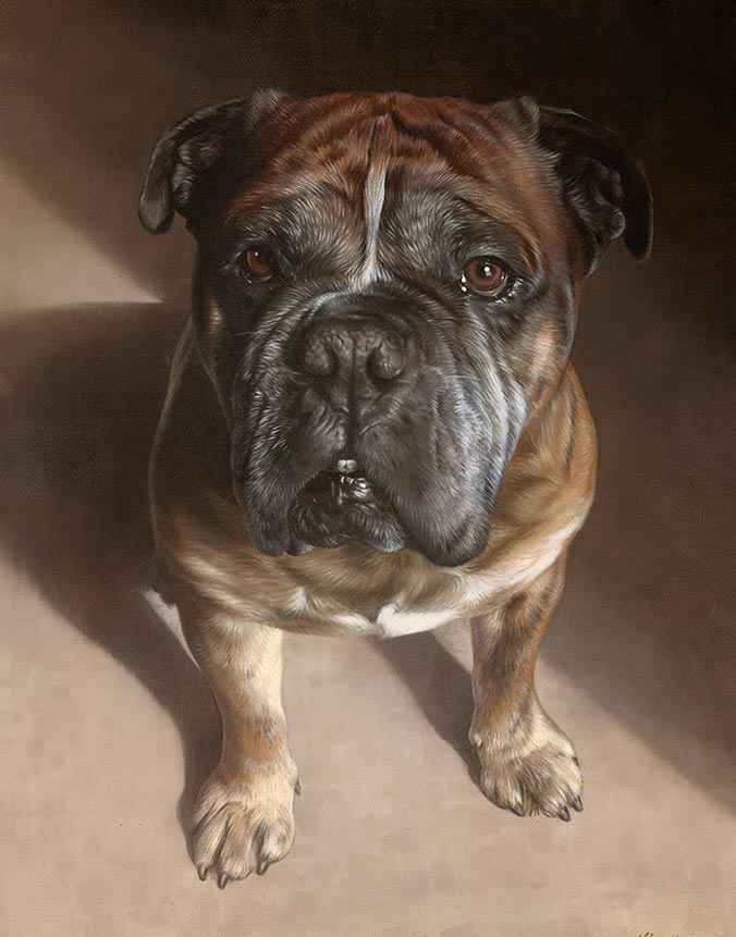 Oil painting of a dog