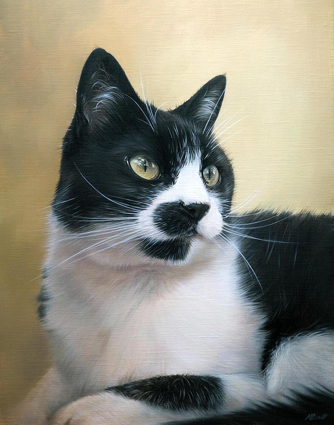 Oil painting of a cat