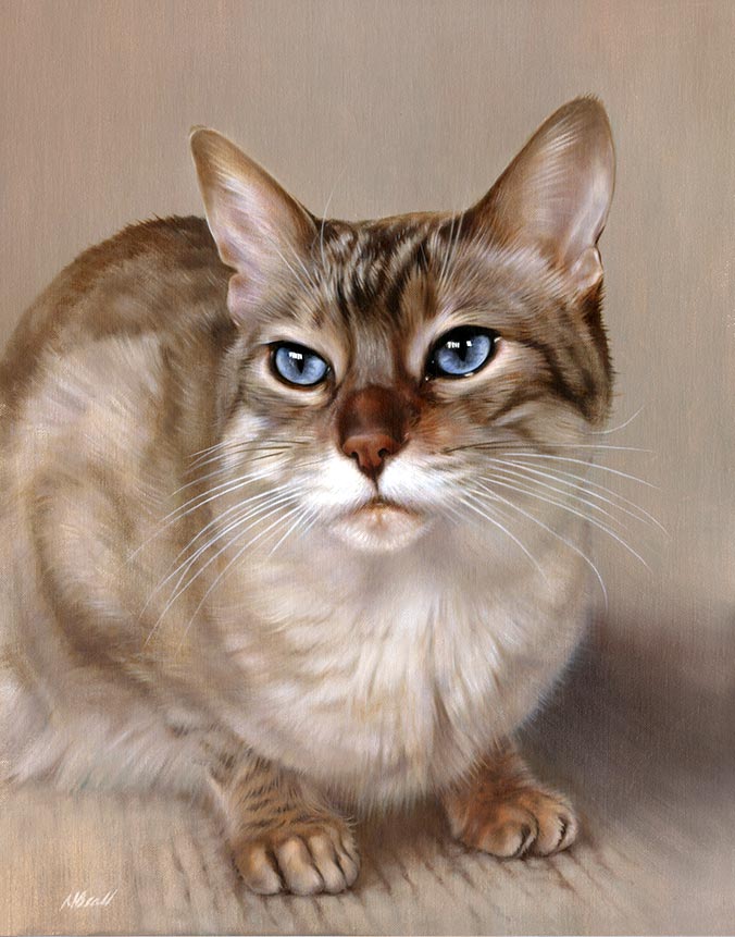 Oil painting of a cat