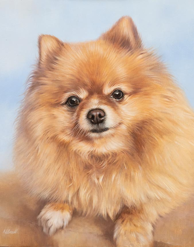 Oil painting of a dog