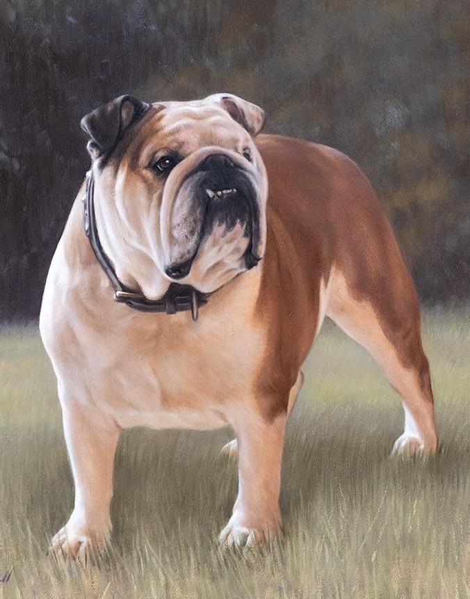 Oil painting of a dog