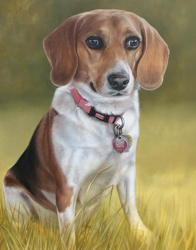 Oil painting of a Beagle