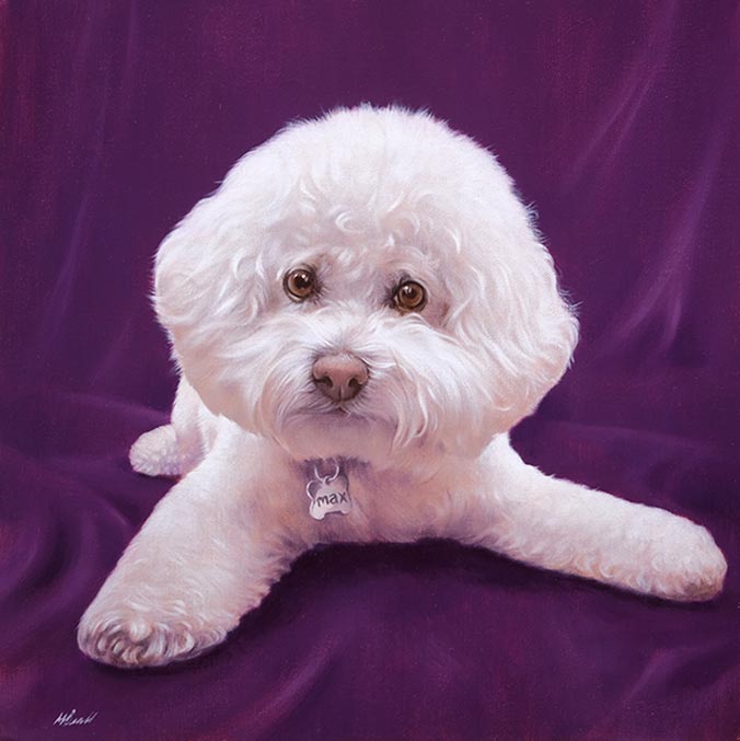 Oil painting of a dog