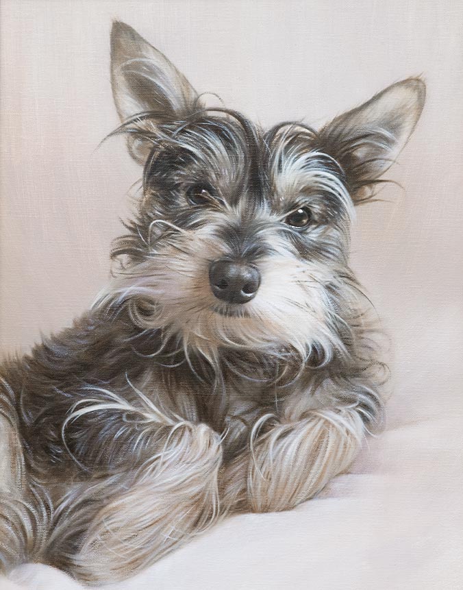Oil painting of a dog