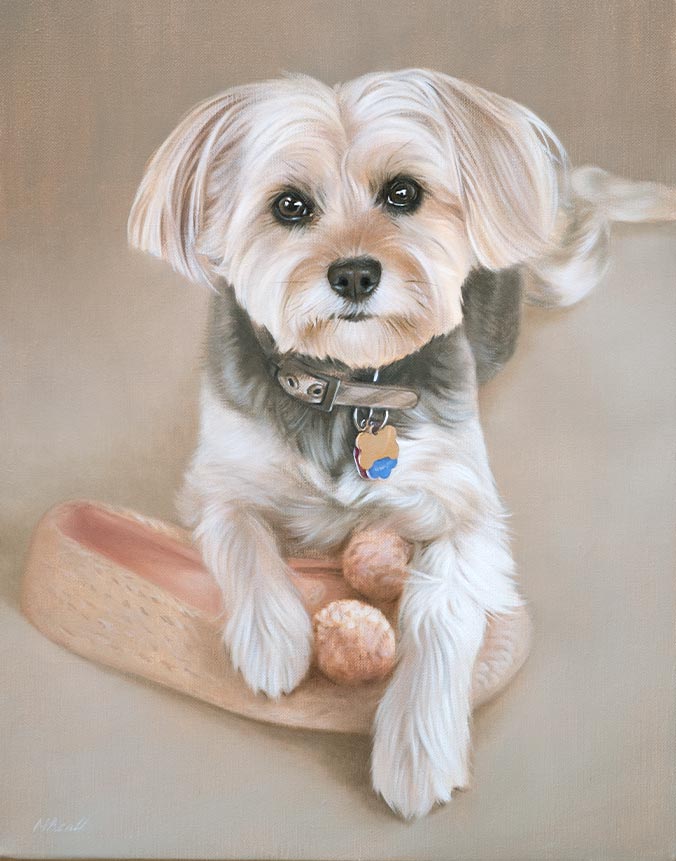 Oil painting of a dog