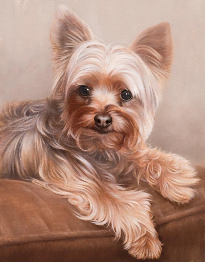 Oil painting of a Yorkshire Terrier