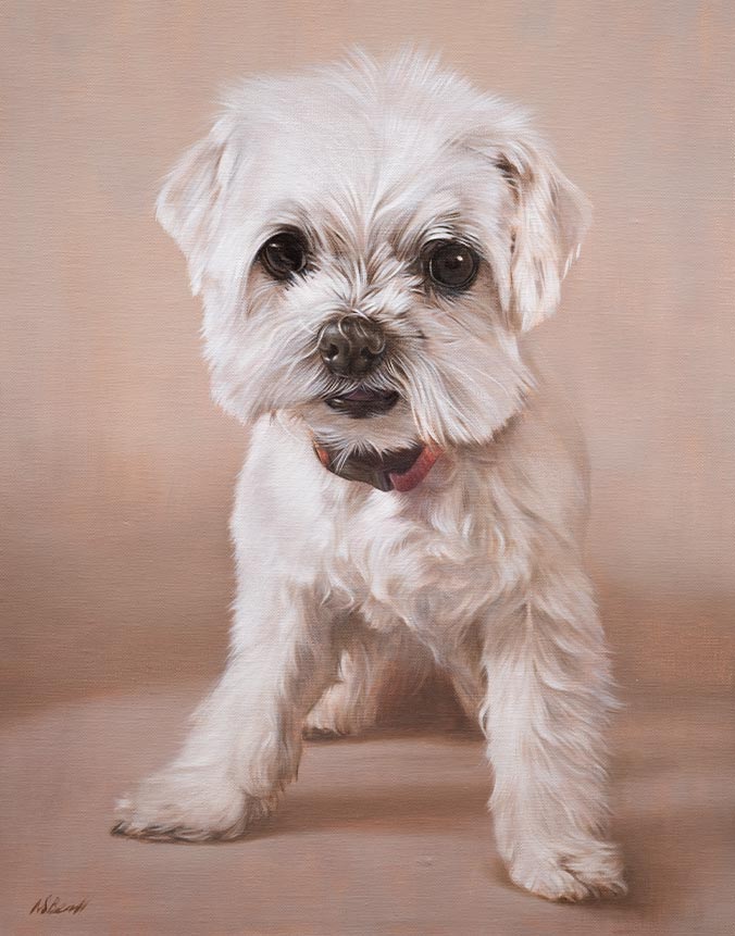 Oil painting of a dog