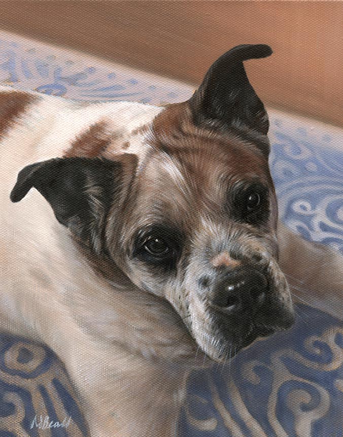 Oil painting of a dog