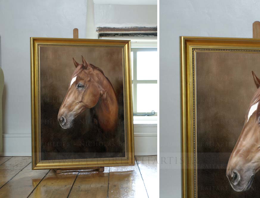 horse portraits oils on the Mini Easel
