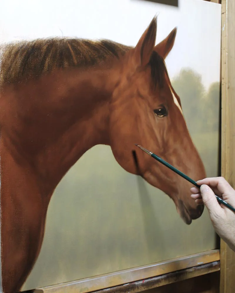 Portrait of Horse – Painting Nearly Complete Portrait of Tequilla the horse, painting nearly complete with refined details.