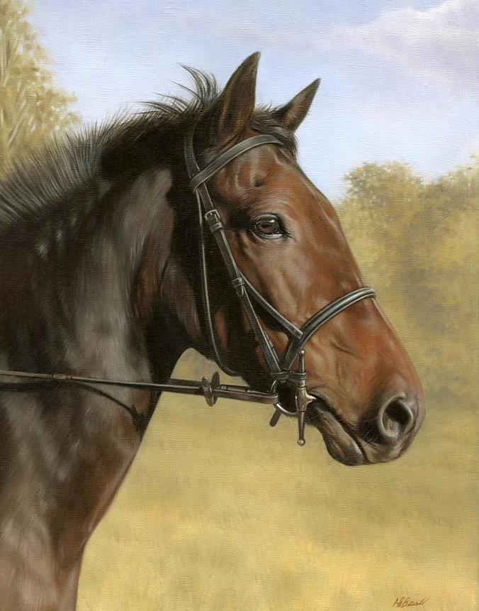 Whiskey the horse, oil painting by Nicholas Beall