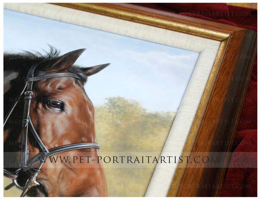 Horse Painting Framed in Detail