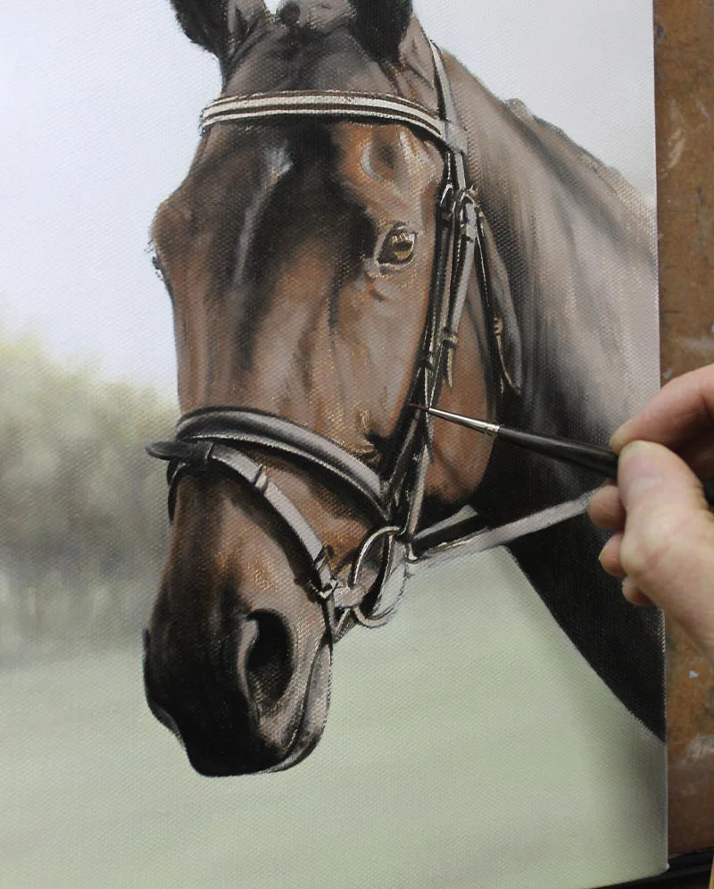 Horse Portrait – Building Colour in Oils Horse portrait of Leah, building color in oils.