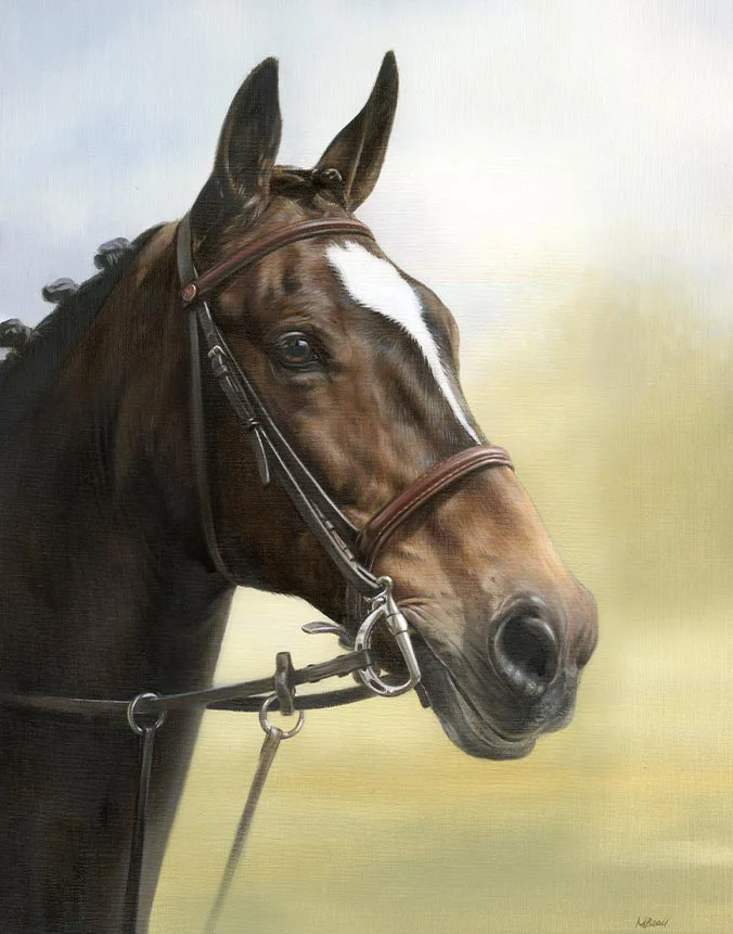 Ebony the horse, oil portrait by Nicholas Beall