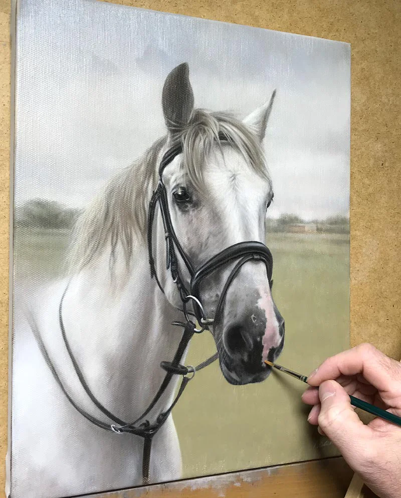 Final Detail – Horse Portrait in Oils Final detail of the horse portrait of Radley in oils.