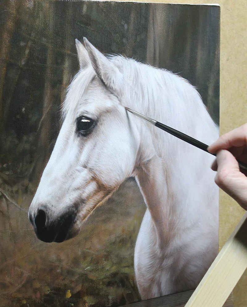 Brushwork Close-Up – Equine Oil Painting