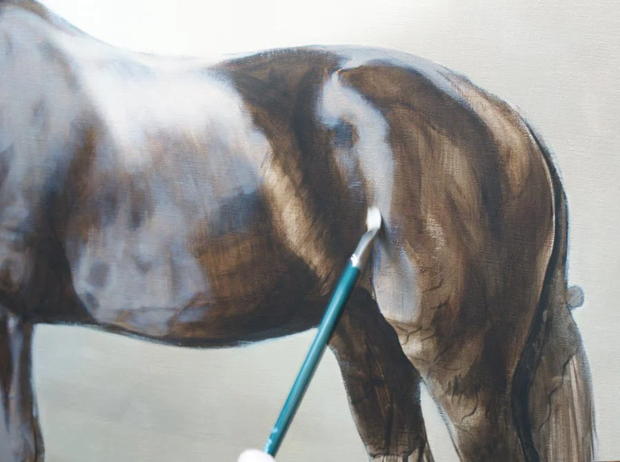 Work in Progress – Full Body Oil Horse Painting Work in progress on the full body oil horse painting of Lockhart.