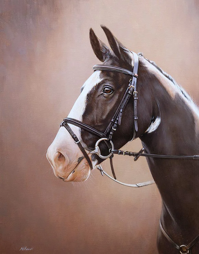 Hand-painted oil horse portrait by Nicholas Beall