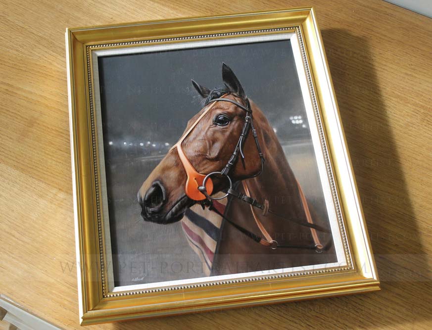 race horse portrait framed