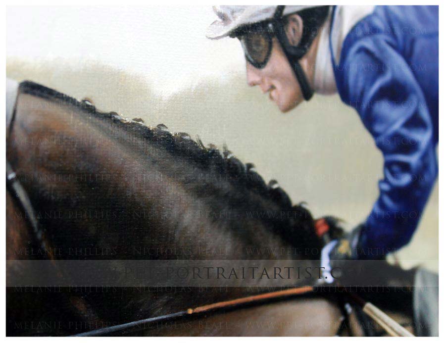 Close up of the horse painting