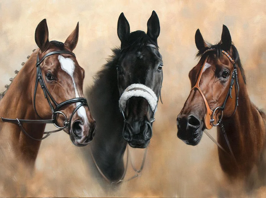 Three Kings racehorse painting by Nick Beall