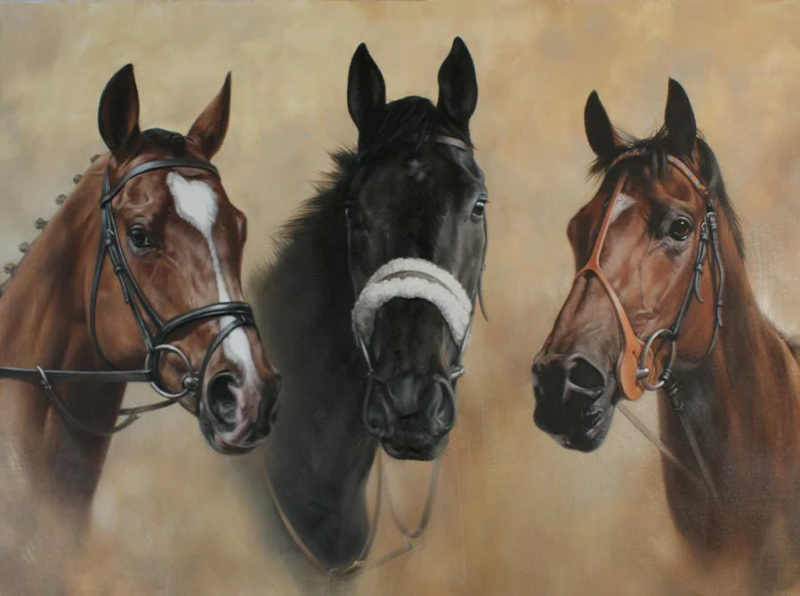 Close-up of Final Stages - The Three Kings, last touches Close-up of the final stages of 'The Three Kings' horse portrait, nearing completion