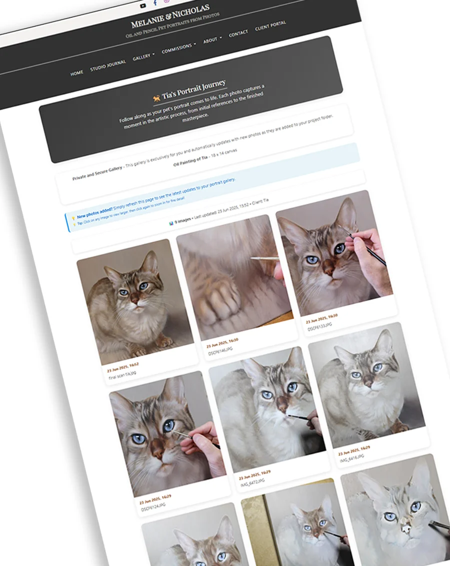login to our private client portal to watch your portrait come to life login to our private client portal to watch your portrait come to life