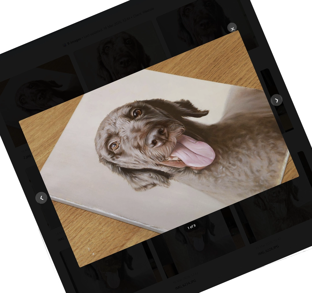 Client Portal for Pet Portrait Clients by Melanie Phillips and Nicholas Beall