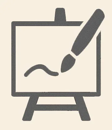 Icon representing Step 3: Creating the Portrait, showing the artistic process.