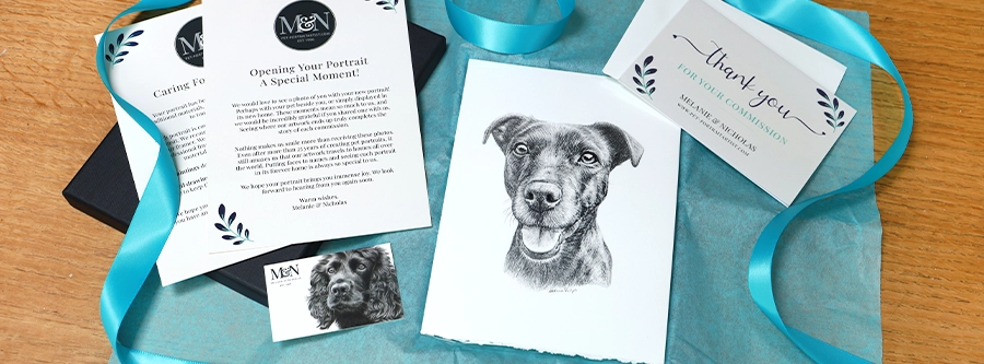 Pencil pet portrait ready to pack to send to my cleint.