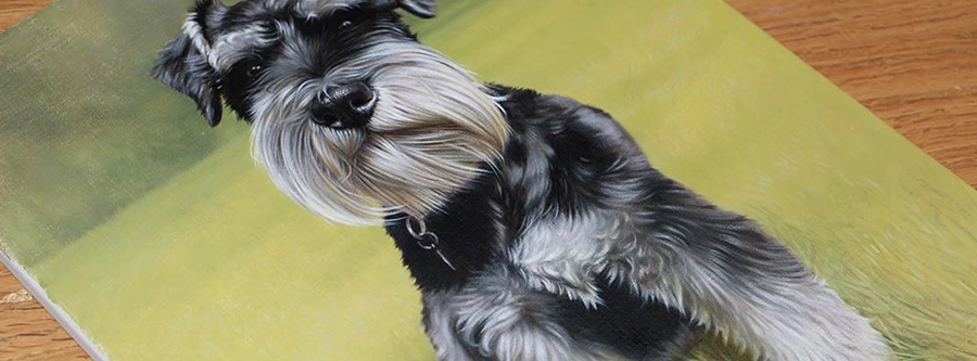 Oil portrait for a UK cleint of Meg painted by Nicholas Beall