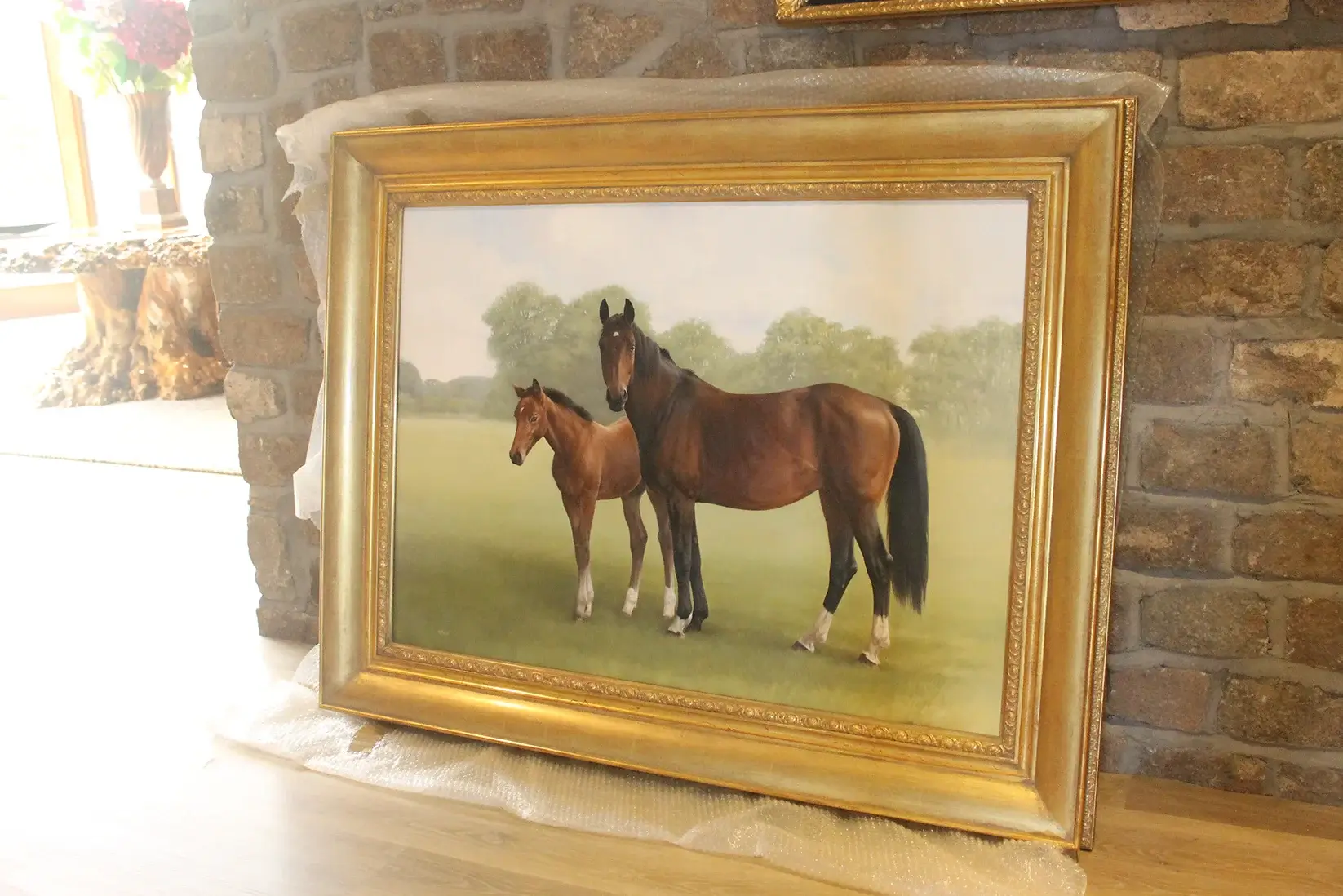 Marcia Slater Oil Painting of Horses Oil painting of horse and foal commissioned by Marcia Slater, owner of Baylis and Harding