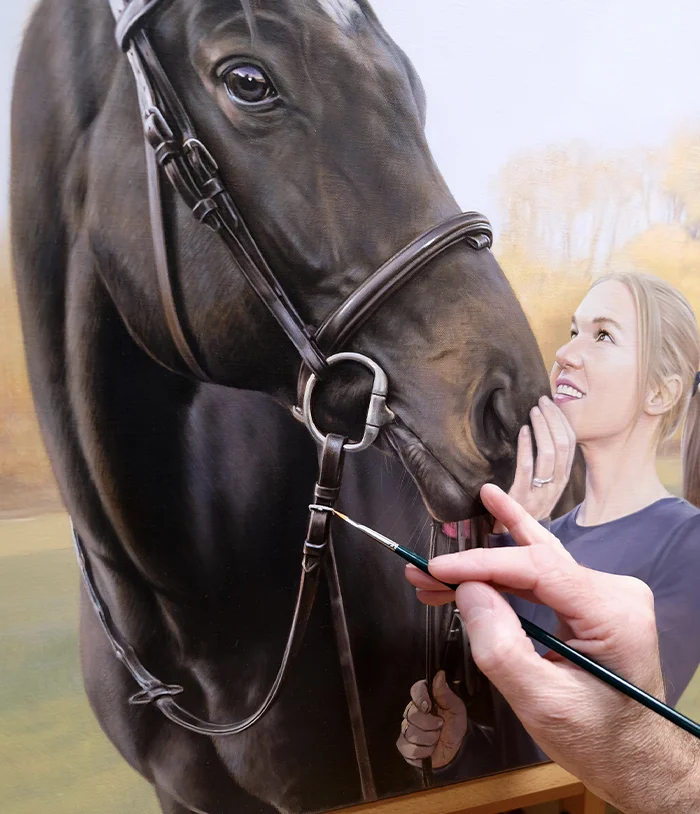 Nicholas painting a horse Nicholas painting a horse choosing between oil and pencil advice