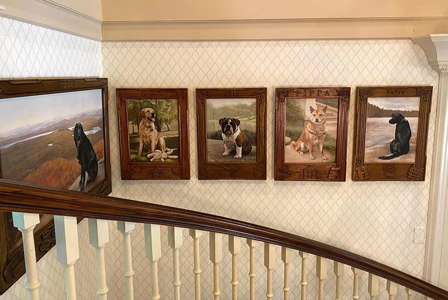Pet Portraits commission options - the full package A comprehensive guide to pet portrait prices and commission options, showcasing a variety of completed artworks.
