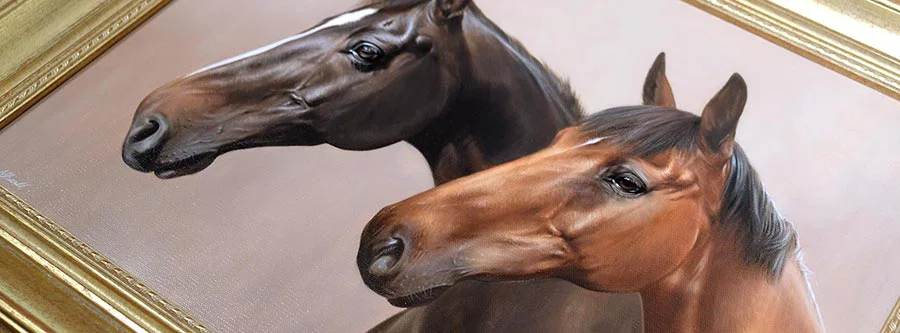 Horse Portraits in Oils Framed By Nicholas Beall