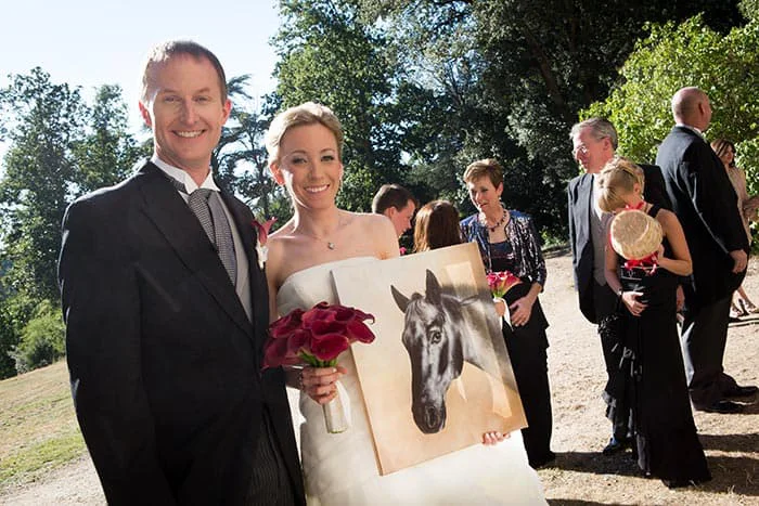Custom pet portrait for wedding